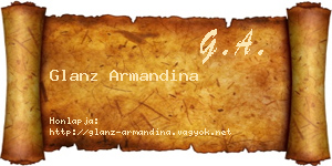 Glanz Armandina névjegykártya